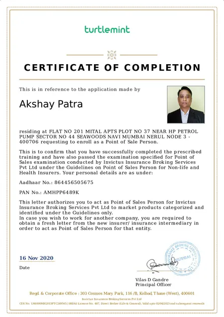 General Insurance Certificate